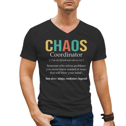Chaos Coordinator Teacher Coworker Boss Appreciation Men's V-Neck T-Shirt - teacherstshirts.com CA