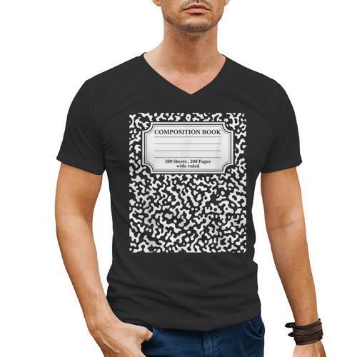 Composition Notebook Matching Group Halloween Teachers Men's V-Neck T-Shirt - teacherstshirts.com AU