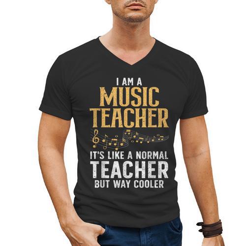 Cool Music Teacher Art For Men Women School Orchestra Coach Men's V-Neck T-Shirt - teacherstshirts.com