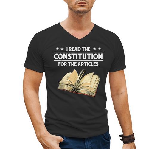 Cool History Teacher Read The Constitution For The Articles Men's V-Neck T-Shirt - teacherstshirts.com CA