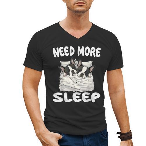 Cute Boston Terrier Need More Sleep Pajamas Nightgown Men's V-Neck T-Shirt - Bostonterriersmerch.com AU