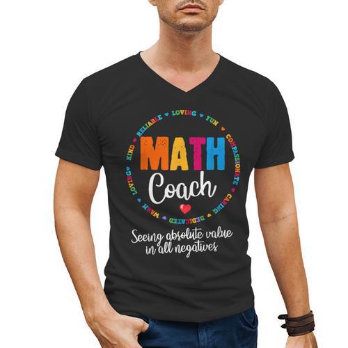Cute Math Coach Teacher Mathematical Nerd School Men's V-Neck T-Shirt - teacherstshirts.com