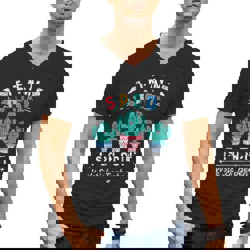 Cute SPED Teacher Special Education Cactus SPED Teacher Men&#x27;s V-Neck T-Shirt - teacherstshirts.com