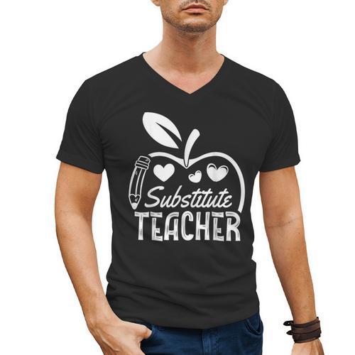 Cute Substitute Teacher Appreciation Men Women Men's V-Neck T-Shirt - teacherstshirts.com