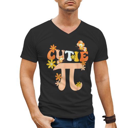Cutie Pi Shirt Pi Day Math Girls Kids Women Toddler Teacher Men's V-Neck T-Shirt - teacherstshirts.com CA
