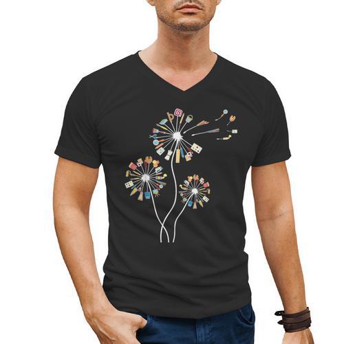 Dandelion Art Shirt For Artist Or Art Teacher Creative Art Men's V-Neck T-Shirt - teacherstshirts.com DE
