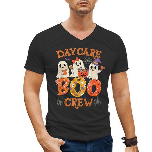 Daycare Boo Crew Halloween Spooky Costume For Teacher Men's V-Neck T-Shirt - teacherstshirts.com