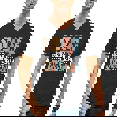 Deaf Dream Team Education Deaf Education Teacher Men&#x27;s V-Neck T-Shirt - teacherstshirts.com