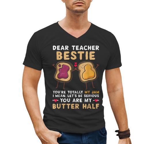 Dear Teacher Bestie You'Re Totally My Jam Shirt Kids Men's V-Neck T-Shirt - teacherstshirts.com