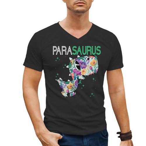 Dino Para Professional Teacher Collection T-Rex Dinosaur Paraeducator Assistant Teacher Men's V-Neck T-Shirt - teacherstshirts.com UK