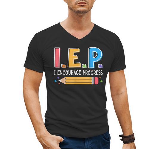 I E P I Encourage Progress Special Education Teacher Men's V-Neck T-Shirt - teacherstshirts.com UK