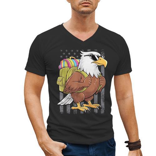 Eagle First Day Of School Teacher Back To School Eagle Men's V-Neck T-Shirt - teacherstshirts.com AU