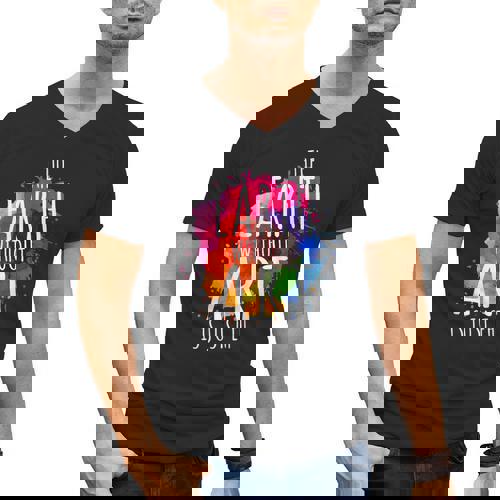 Earth Without Art Is Just Eh Painting Artist Pun Art Teacher Men&#x27;s V-Neck T-Shirt - teacherstshirts.com