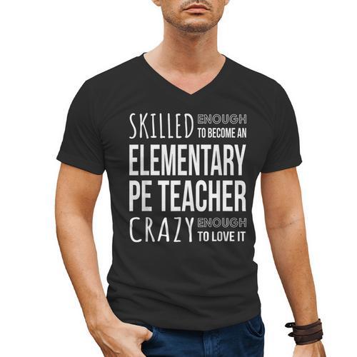 Elementary PE Teacher Tshirt Appreciation Men's V-Neck T-Shirt - teacherstshirts.com CA