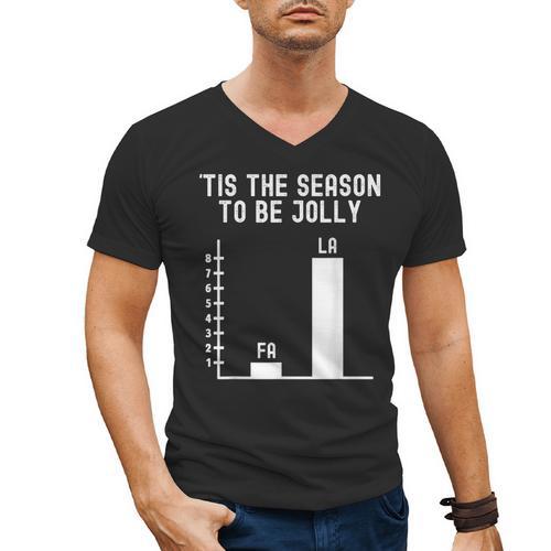Fa La 8 Math Pun Math Teacher Christmas Men's V-Neck T-Shirt - teacherstshirts.com AU