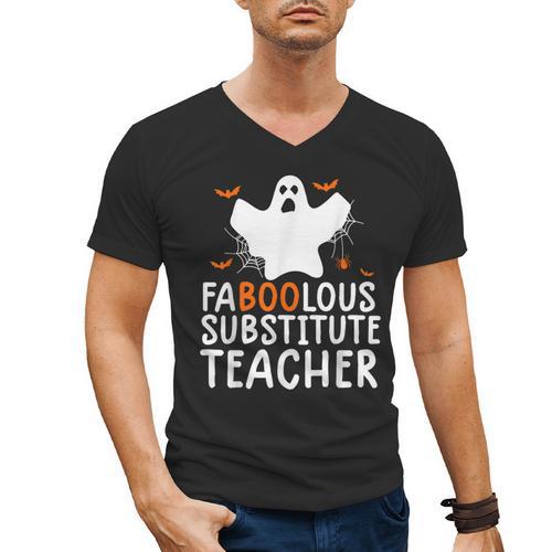 Faboolous Substitute Teacher Halloween Costume Men's V-Neck T-Shirt - teacherstshirts.com UK