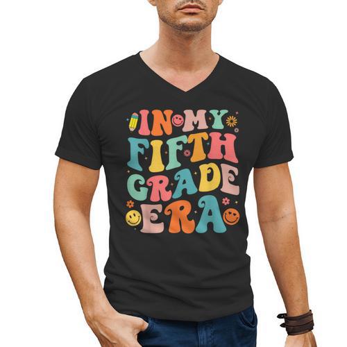 In My Fifth Grade Era 5th Grade Teacher Back To School Men's V-Neck T-Shirt - teacherstshirts.com DE