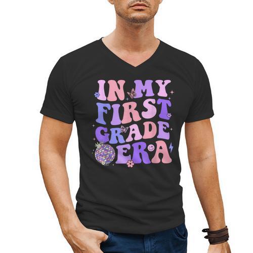 In My First Grade Era 1st Grade Girls Teacher Back To School Men's V-Neck T-Shirt - teacherstshirts.com UK