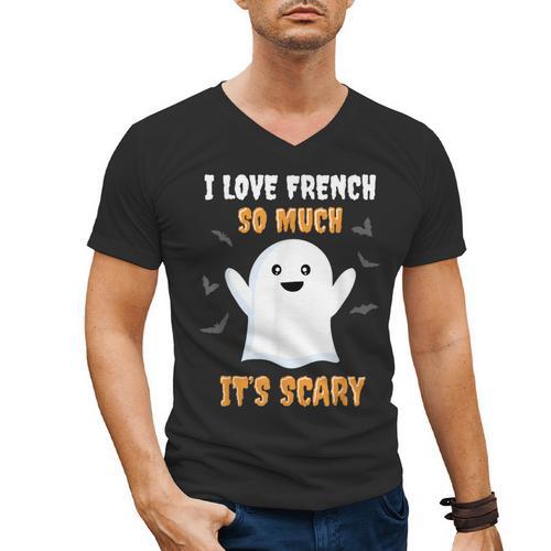 French Teacher Halloween French Class School Men's V-Neck T-Shirt - teacherstshirts.com AU