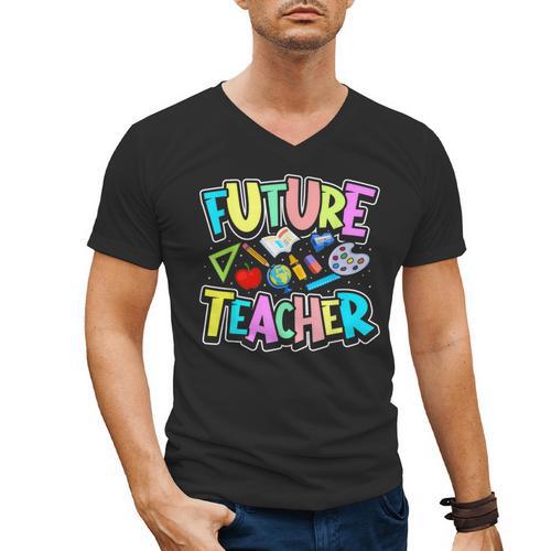 Future Teacher Kid's Career Men's V-Neck T-Shirt - teacherstshirts.com
