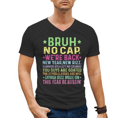 Gen A Slang Teachers Happy 1st Day Of School 2025 Students Men's V-Neck T-Shirt - teacherstshirts.com UK