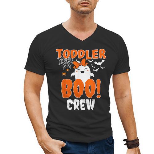 Girl Toddler Boo Crew Daycare Teacher Halloween Party Men's V-Neck T-Shirt - teacherstshirts.com UK