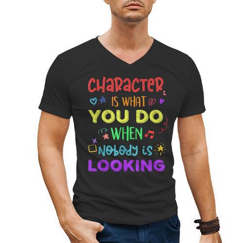 Growth Mindset Teacher Positive Message Inspirational Quote Men's V-Neck T-Shirt - teacherstshirts.com AU