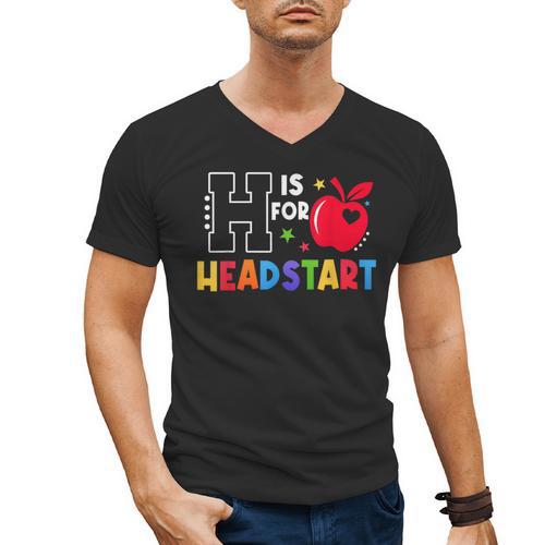 H Is For Head Start Teacher First Day Of School Tee Men's V-Neck T-Shirt - teacherstshirts.com