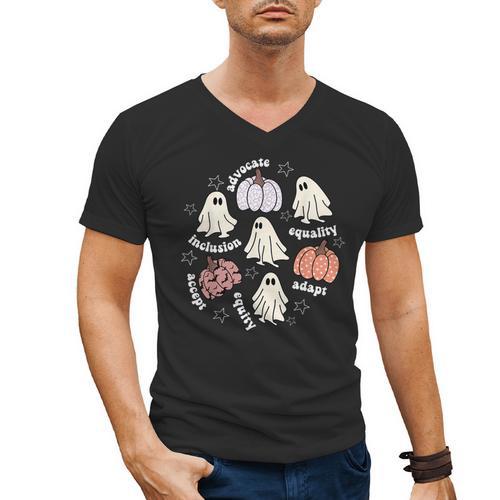 Halloween Advocate Heat Transfers Special Education Teacher Men Women Men's V-Neck T-Shirt - teacherstshirts.com AU