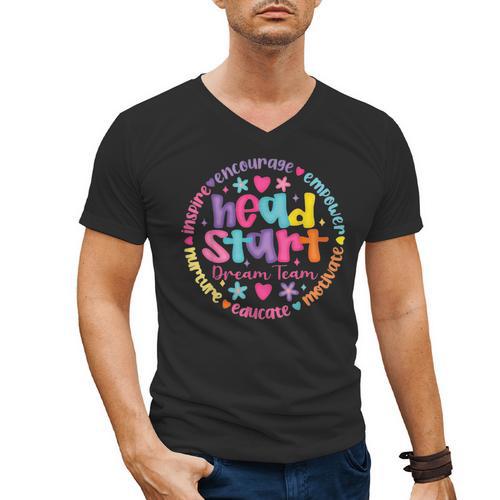 Head Start Dream Team Squad Teacher Headstart Back To School Men's V-Neck T-Shirt - teacherstshirts.com AU
