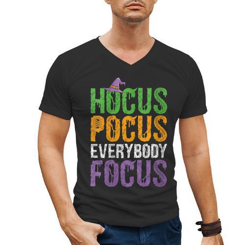 Hocus Pocus Everybody Focus Teacher Halloween Men's V-Neck T-Shirt - teacherstshirts.com DE