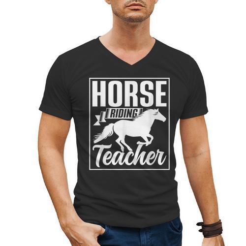 Horse Riding Teacher Rider Lover Equestrian Men Women Kids Men's V-Neck T-Shirt - teacherstshirts.com AU