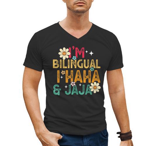 I’m Bilingual I Haha And Jaja Spanish Teacher Bilingual For Men Women Girls Kids Men's V-Neck T-Shirt - teacherstshirts.com