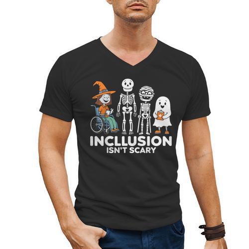 Inclusion Isn't Scary SLP Halloween Costume Sped Teacher Men's V-Neck T-Shirt - teacherstshirts.com DE
