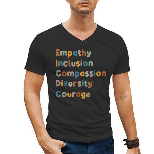 Inclusive Teacher Diversity Inclusion Empathy Teacher Team Men's V-Neck T-Shirt - teacherstshirts.com AU