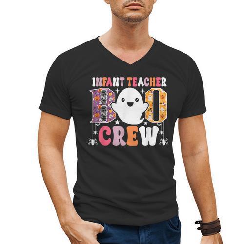 Infant Teacher Boo Crew Halloween Costume Men's V-Neck T-Shirt - teacherstshirts.com CA