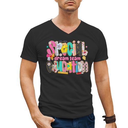 Kids Back To School Teachers Special Education Dream Team Men's V-Neck T-Shirt - teacherstshirts.com UK