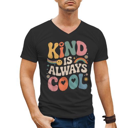 Kind Is Always Cool Teacher Graphic Tees Choose Kindness Men's V-Neck T-Shirt - teacherstshirts.com