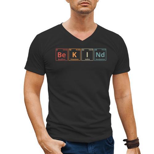 Be Kind Periodic Table Chemistry Teacher Scientist Kindness Men Women Girls Kids Men's V-Neck T-Shirt - teacherstshirts.com