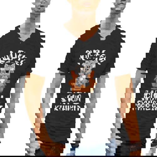 Koalafied School Psychologist Koala Lover Psychology Teacher Men&#x27;s V-Neck T-Shirt - teacherstshirts.com