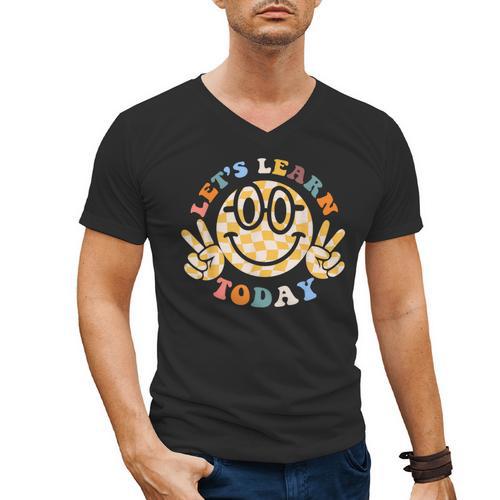 Let's Learn Today First Day Of School For Teacher Student Men's V-Neck T-Shirt - teacherstshirts.com AU