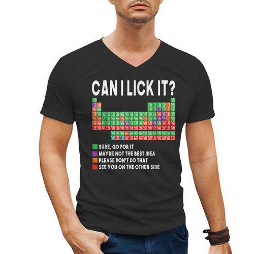 Can I Lick It Periodic Table Science Teacher Boy And Girls Men's V-Neck T-Shirt - teacherstshirts.com DE