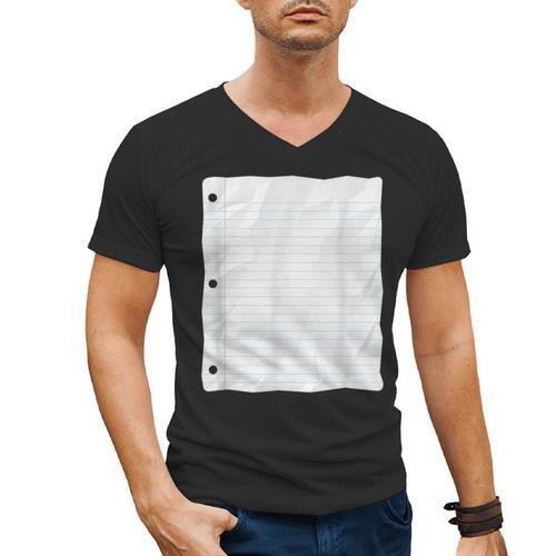 Lined Paper Notebook Halloween Costume For Students Teachers For Men Women Kids Men's V-Neck T-Shirt - teacherstshirts.com AU