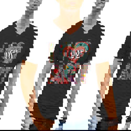 I Love Art Artist Painter Colorful Painting Art Teacher Men&#x27;s V-Neck T-Shirt - teacherstshirts.com