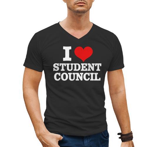 I Love Student Council Student Teacher Men's V-Neck T-Shirt - teacherstshirts.com CA
