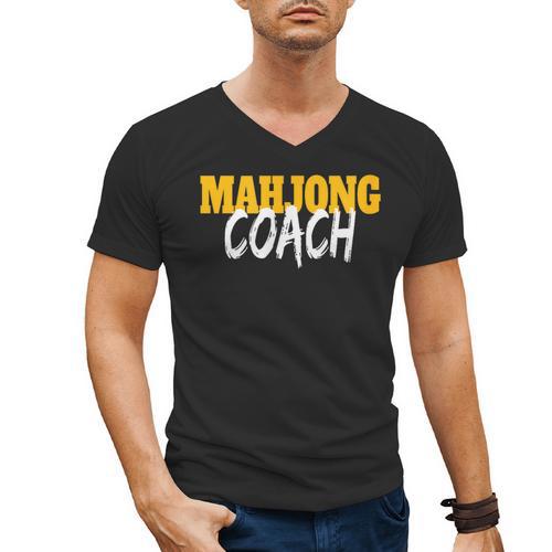 Mahjong Coach Coaching Trainer Teacher Men's V-Neck T-Shirt - teacherstshirts.com AU