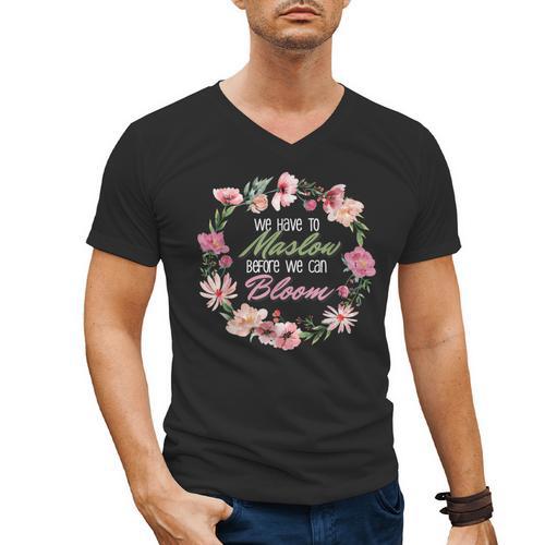 Maslow Before Blooms SPED Teacher School Psychologist Retro Men Women Men's V-Neck T-Shirt - teacherstshirts.com AU