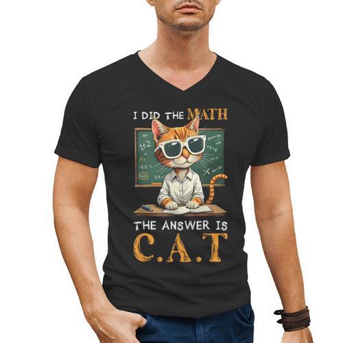 I Did The Math The Answer Is Cats Math Cat Teacher Men's V-Neck T-Shirt - teacherstshirts.com AU