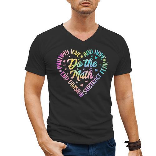 Do The Math Multiply Love Add Hope Math Teacher Tie Dye Men's V-Neck T-Shirt - teacherstshirts.com UK