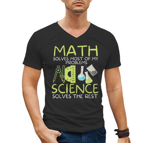 Math Solves Most Of My Problems Science Math Science Teacher Men's V-Neck T-Shirt - teacherstshirts.com AU